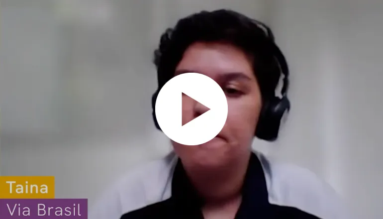 Depoimento em vídeo de Tainá, cliente Via Brasil
