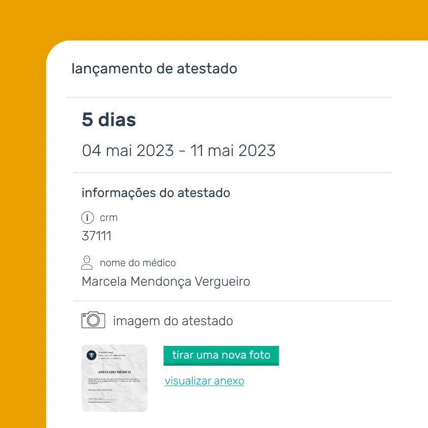 Organização de afastamentos e atestados