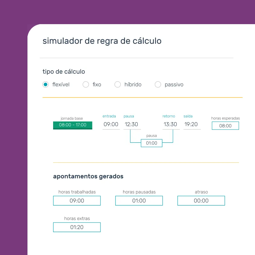 Simulador de cálculos de apontamentos