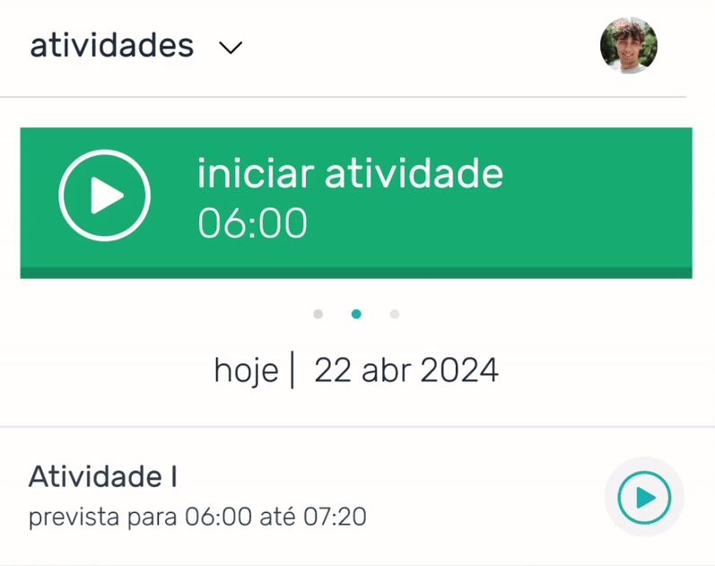 Gif do processo de registro de atividade do timesheet da Pontotel